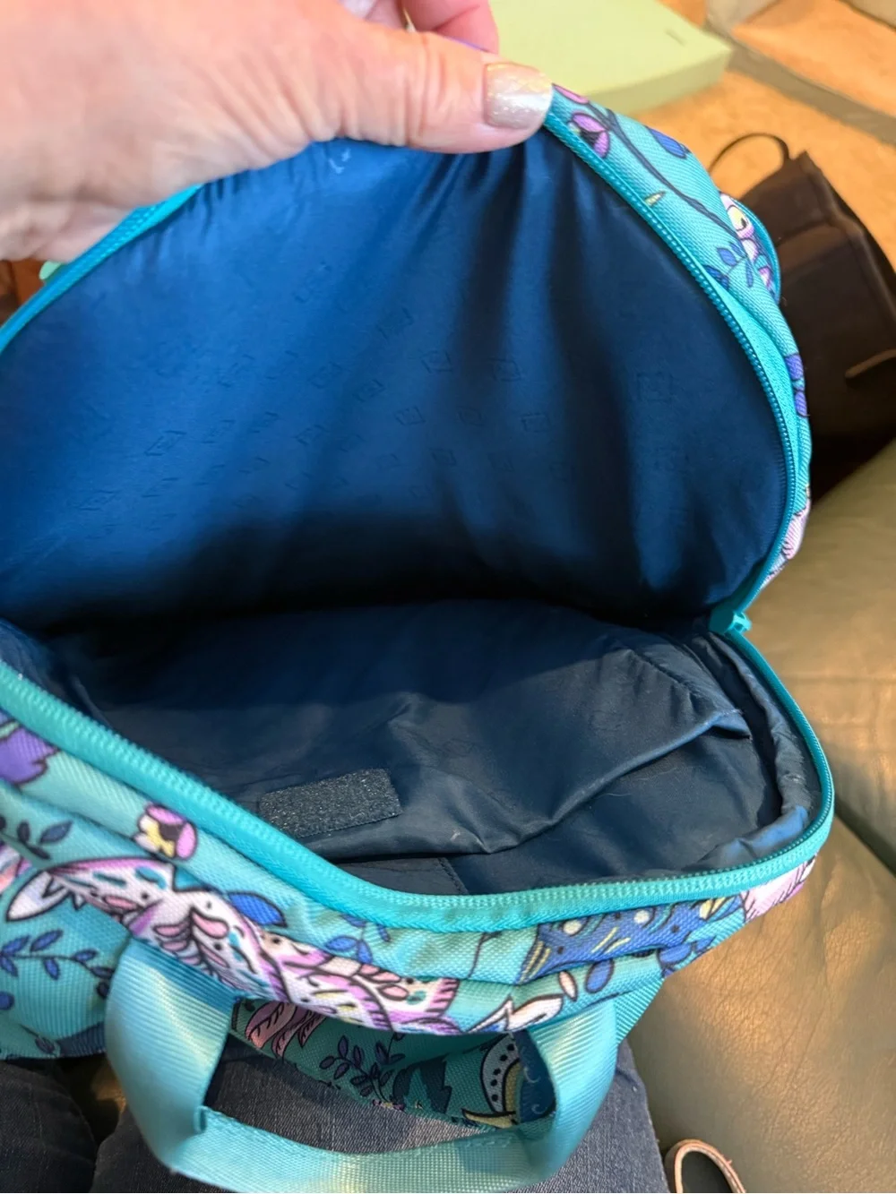 Vera Bradley Turquoise Floral & Peacock Print Backpack